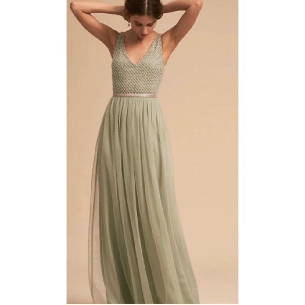 Adrianna Papell Sage Green Maxi Dress